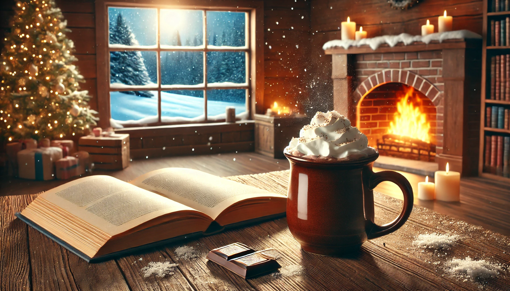 Hot chocolate on a winter day